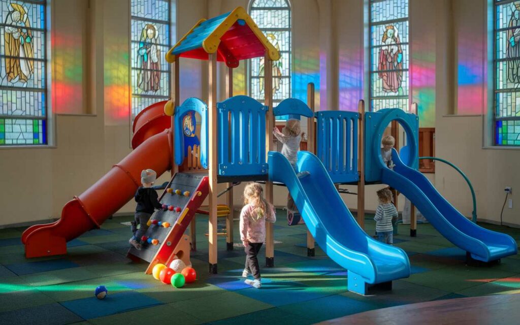 9 Local Church Indoor Playgrounds near Me